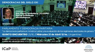 Quinto encuentro - Flavia Freidenberg - Webinar Parlamento y Democracia Paritaria