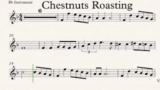 Chestnuts Roasting On An Open Fire Clarinet Trumpet Tenor and Soprano Saxophone Play along Sheet