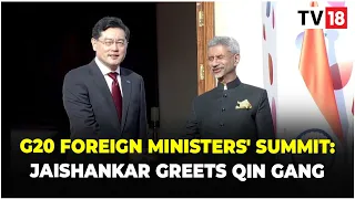 EAM S. Jaishankar Welcomes His Chinese Counterpart Qin Gang At G20 Foreign Ministers' Meeting