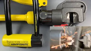 [797] Hydraulic Cutter EXPLODES vs. Kryptonite New York Fahgettaboudit Lock