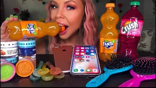 ASMR EDIBLE SODA BOTTLE, SPOONS, IPHONE, HAIRBRUSH LIP SCRUB EATING SHOW 멜론 MUKBANG (HIGHEST VOLUME)