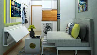 TINY APARTMENT 14sqm ( 147sqft MICRO APARTMENT TOUR ) | SPACE SAVING IDEAS | NEVER THINK TOO SMALL