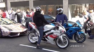 Superbikes and Supercars Go Crazy in the City!!