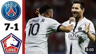 PSG vs Lille 7-1 All Goals  Highlights | Ligue 1 Match