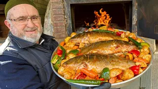 I Cooked Big Fish in the Big Stone Oven‼️ Fish Day in the Village‼️ Easy Baked Recipe
