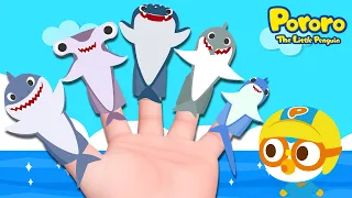 Pororo Shark Finger Family | Finger Family Song🐬| Shark Song for Kids | Sing Along with Pororo!