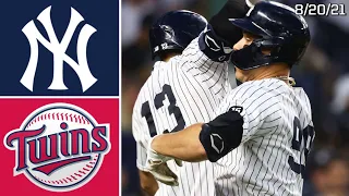 New York Yankees Vs. Minnesota Twins | Game Highlights | 8/20/21