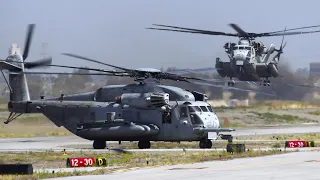 CH-53E Super Stallion and CH-46 SeaKnight arrival Vertical Challenge 2012