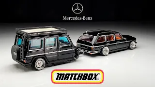 Mercedes Benz S123 classic wagon with G class Trailer Matchbox Custom