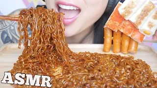 ASMR FIRE NOODLES + SPICY BLACKBEAN NOODLES (SOFT STICKY EATING SOUNDS) NO TALKING | SAS-ASMR