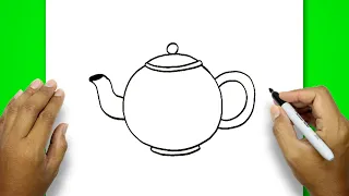 How to draw a teapot easy | Simple Drawing