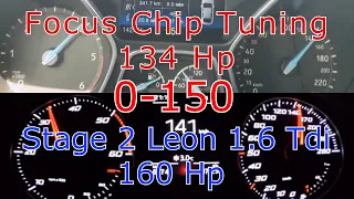 Seat leon 1.6 Tdi 160 hp Stage 2 VS Ford Focus 1.6 tdci Chip Tuning 134 hp Race