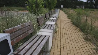 Zarośnięty plac street workout w Gnaszynie