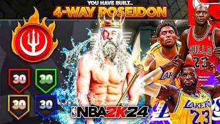 GAME BREAKING NEW “4-WAY POSEIDON” BUILD WILL RUIN NBA 2K24! BEST BUILD IN 2K24!