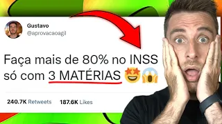 [COMO NINGUÉM PENSOU NISSO?] 88,3% DO CONCURSO INSS 2022 COM APENAS 3 MATÉRIAS...