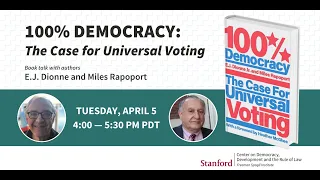 Book Talk — 100% Democracy: The Case for Universal Voting