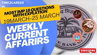 weekly Current Affairs 19 to 25 march 2023 /march weekly current affairs/most imp question