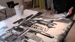 Timelapse - See the Artist Abroad create hand layered photo based mixed media art