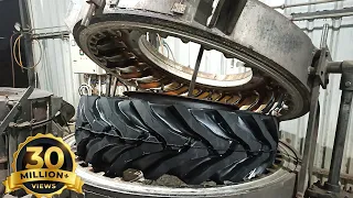 Tractor tyre resoling (remold ) hot | tyre remoulding process | tyre engineer #remold#tyreremoulding