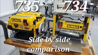 Dewalt DW735 and DW734 thickness planer side by side comparison