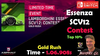 Asphalt 9 - Lamborghini Essenza SCV12 Contest - Top 10% - Gold Rush - 4 Star - 1.06.908s