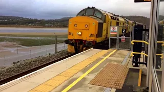 RARE! Loco haulage Cambrian line North Wales. The Cambrian Coast Express. Class 37 Thrash!