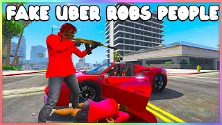 GTA 5 Roleplay - FAKE UBER ROBS PASSENGERS