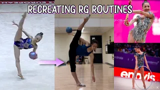 attempting routines from the WORLD'S BEST GYMNASTS - rhythmic gymnastics challenge!