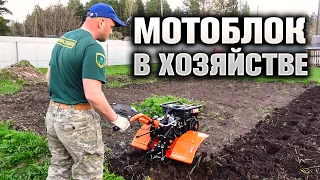 Processing of the land plot with the Patriot Ural M motor-block.