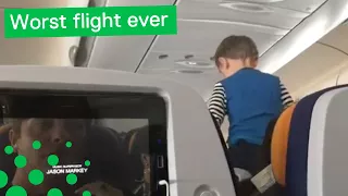 MAN FILMS TODDLER TANTRUM ON LONG HAUL FLIGHT