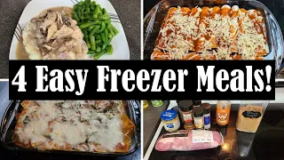 4 EASY & DELICIOUS FREEZER MEAL IDEAS! || SLOW COOKER + OVEN FREEZER MEALS