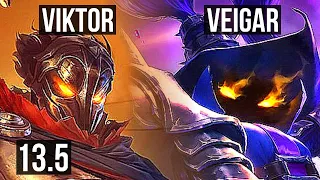 VIKTOR vs VEIGAR (MID) | 10/0/3, Quadra, Legendary, 300+ games | KR Master | 13.5