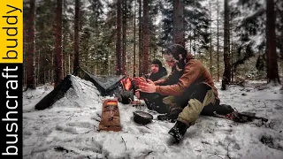 Winter Snow Storm 3 Day Overnighter | 110 km/h Wind | -7°C | Bundeswehr Army Canvas Shelter | Part 1