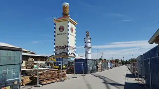 Munich Oktoberfest 2023! Behind the scenes! Construction! August 2023! IRL Live walking in Germany