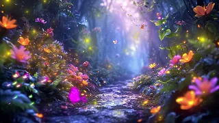 Peaceful Flower Forest Space🌸Magical Forest Music to Soothe Stress, Heal, and Promote Restful Sleep