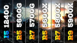 i5 12400 vs R5 5600G vs R7 5700G vs R5 5600X vs R7 5800X vs R9 5900X | PC Gameplay Tested