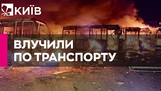 52 автобуси згоріли у Дніпрі після удару російської ракети