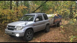 Раскладывание прицепа-палатки и установка маркизы.