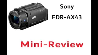 (Really quick) First week Sony FDR-AX43 Review