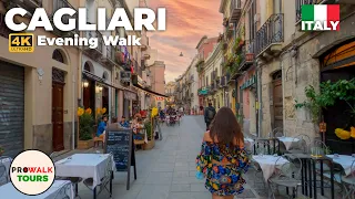 Cagliari, Italy Evening Walk - 4K - with Captions