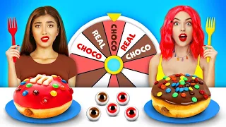 Desafío Comida Real VS Comida de Chocolate | Batalla Deliciosa de 24 HORAS por RATATA CHALLENGE