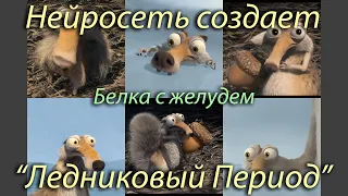 "Ледниковый период" - белка с желудем, созданная нейросетью. Scrat from Ice Age. Stable Diffusion