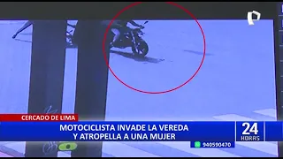 Cercado de Lima: motociclista embiste y deja grave a mujer que esperaba bus en paradero