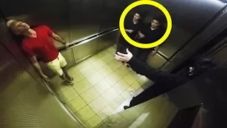 Demon Priest in the Elevator - Scare prank!