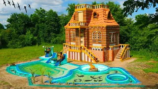 [Full Video] Build The Most Creative 3-Story Classic Mud Villa, Pretty Swimming Pool And Fish Pond