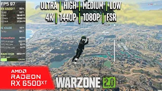 RX 6500 XT | COD Warzone 2.0 - 4K, 1440p, 1080p, FSR - Ultra, High, Medium, Low