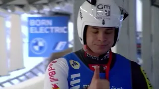 Jonas Mueller crash on Luge European Championships in Sigulda.