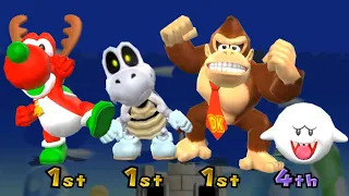 Mario Party 9 Minigame - Yoshi Vs Dry Bones Vs Donkey Kong Vs Boo