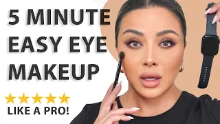 EASY 5 MINUTE EYE MAKEUP WITH FULL BASE TUTORIAL | NINA UBHI