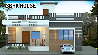 3BHK 3D House Design With Layout Plan | 1200 Sq Ft 3D House Plan With Elevation | Gopal Architecture